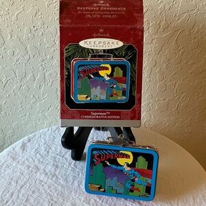 Hallmark: VTG 1998 Superman Keepsake Ornament Tin- Christmas